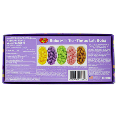 Jelly Belly Boba Milk Tea Gift Box - 120g Nutrition Facts Ingredients  - Jelly Belly - Jelly Bean - Retro Candy - Boba Tea