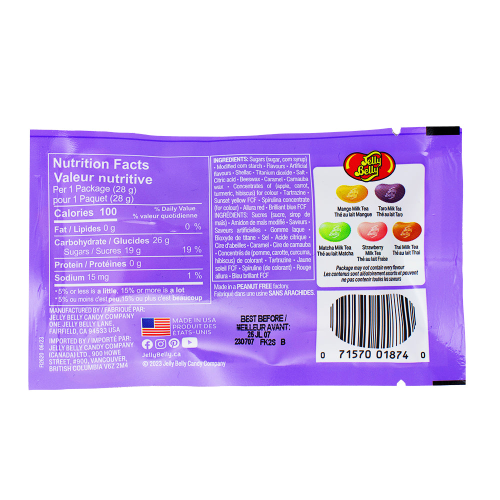 Jelly Belly Boba Milk Tea - 28g Nutrition Facts Ingredients - Jelly Belly - Jelly Beans - Retro Candy - Boba Tea