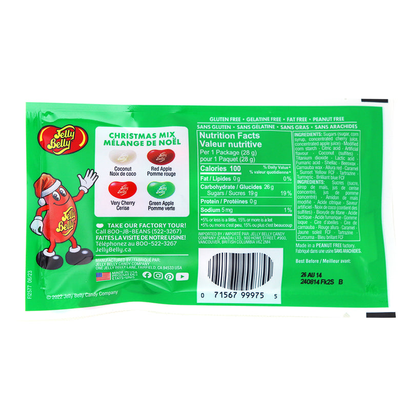 Jelly Belly Christmas Mix Bag - 28g  Nutrition Facts Ingredients

