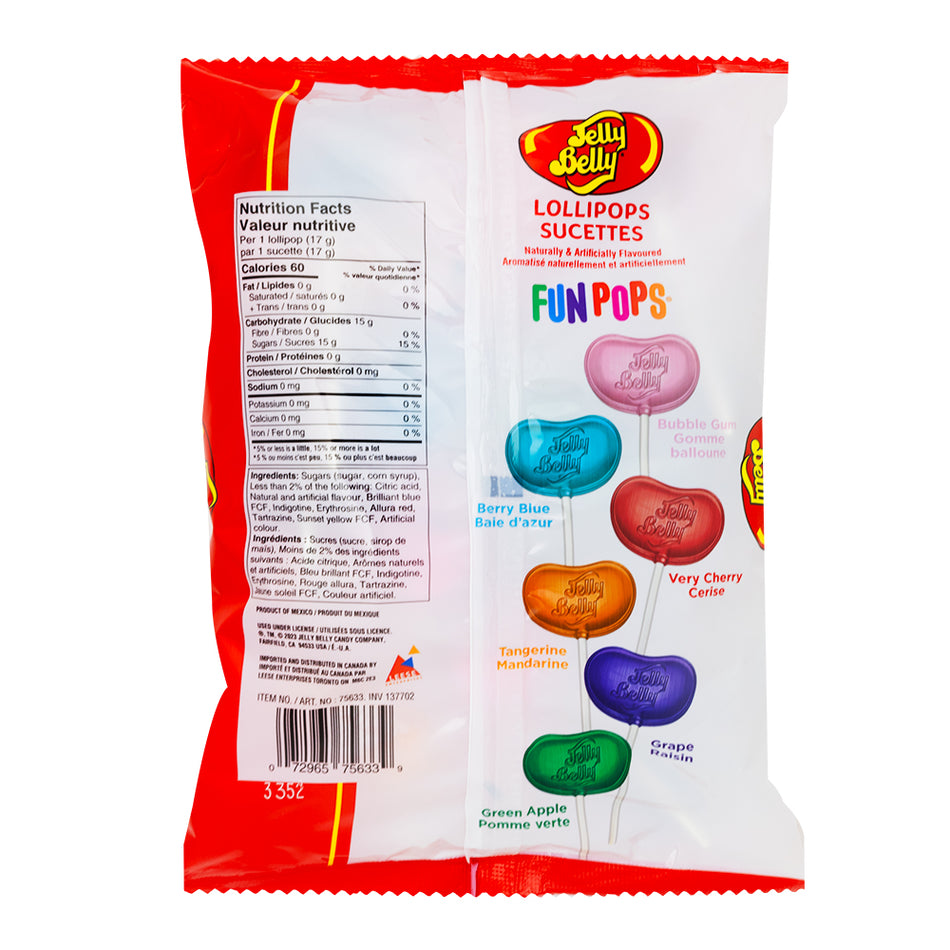 Jelly Belly Lollipops - 20ct  Nutrition Facts Ingredients - Jelly Belly - Jelly Beans - Jelly Belly Jelly Beans - Jelly Belly Lollipops - Lollipops