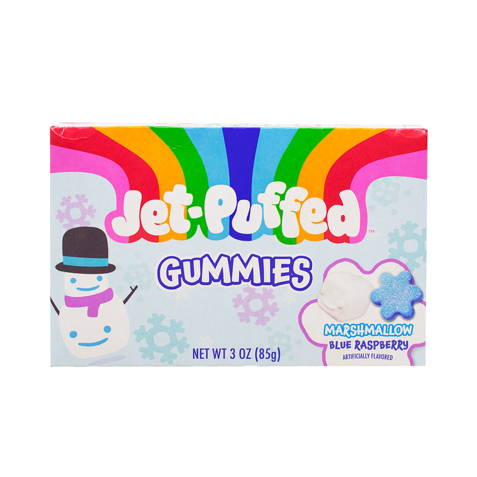 Jet-Puffed Marshmallow Flavored Gummies Theater Box - 3oz - Christmas gummies - Holiday candy - Marshmallow flavoured treats - Festive sweets - Winter snacks - Seasonal desserts - Holiday movie snacks - Christmas theater box candy - Winter-themed treats - Festive candy delights