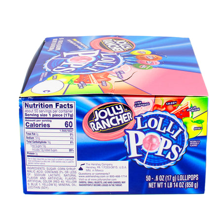 Jolly Rancher Assorted Lollipops - 50 Lollipops   Nutrition Facts Ingredients