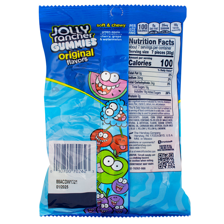 Jolly Rancher Gummies Original Flavors - 7oz.   Nutrition Facts Ingredients