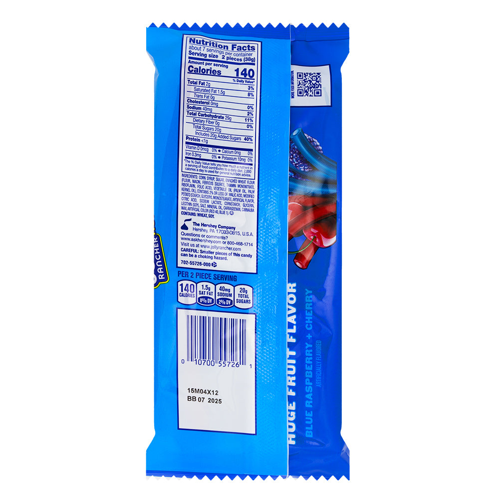 Jolly Rancher Ropes Blue Raspberry & Cherry - 10oz