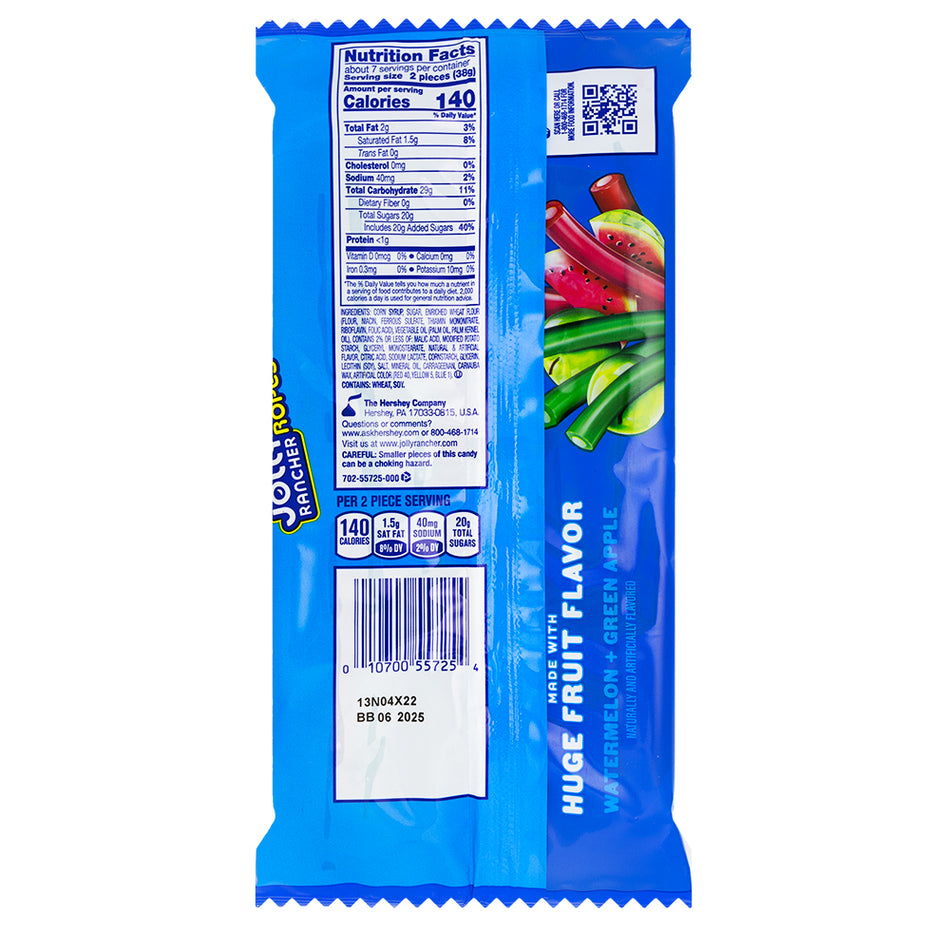 Jolly Rancher Ropes Watermelon & Green Apple - 10oz  Nutrition Facts Ingredients - Jolly Rancher - Jolly Rancher Candy - Watermelon Candy - Green Apple Candy