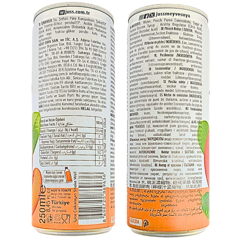 Juss Peach Nectar Drink (Turkey) - 250mL
