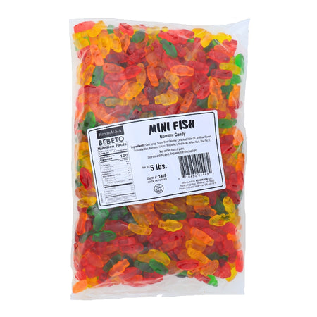 Kervan Mini Fish - 5lbs Nutrition Facts Ingredients - Bulk Candy - Gummy Candy - Candy Table - Party Favours - Gummy Candy - Halal Candy