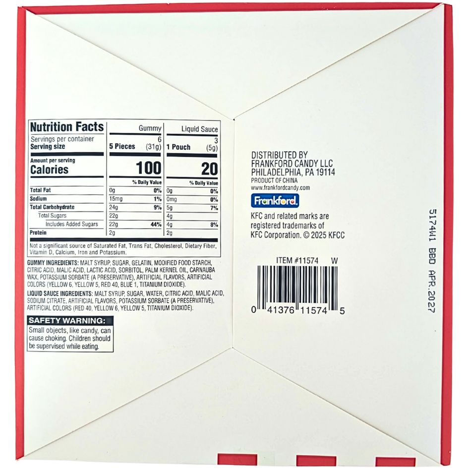 KFC Gummy Fried Chicken Candy Combo Meal - 7.1oz