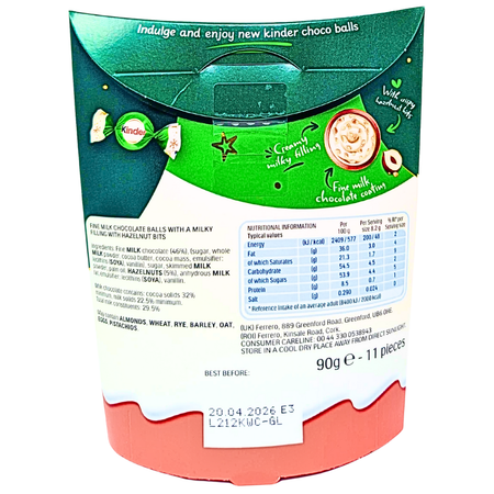 Kinder Choco Balls Milk & Hazelnut Sensation (UK) - 90g