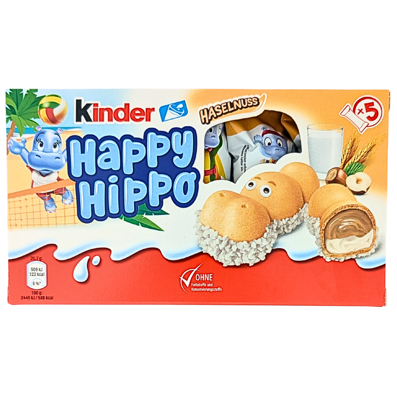 Kinder Happy Hippos Biscuits Milk and Hazelnut (Germany) - 103.5g