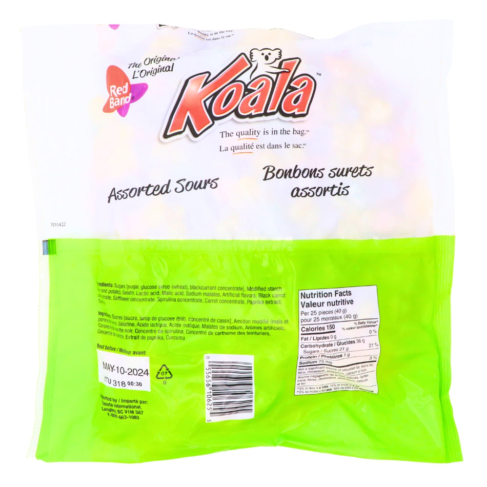 Koala-Red Band Assorted Sours Nutrient Facts - Ingredients 