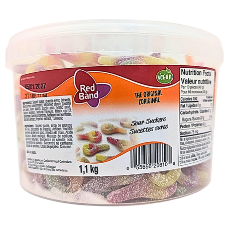 Koala Red Band Sour Suckers Tub - 300 CT