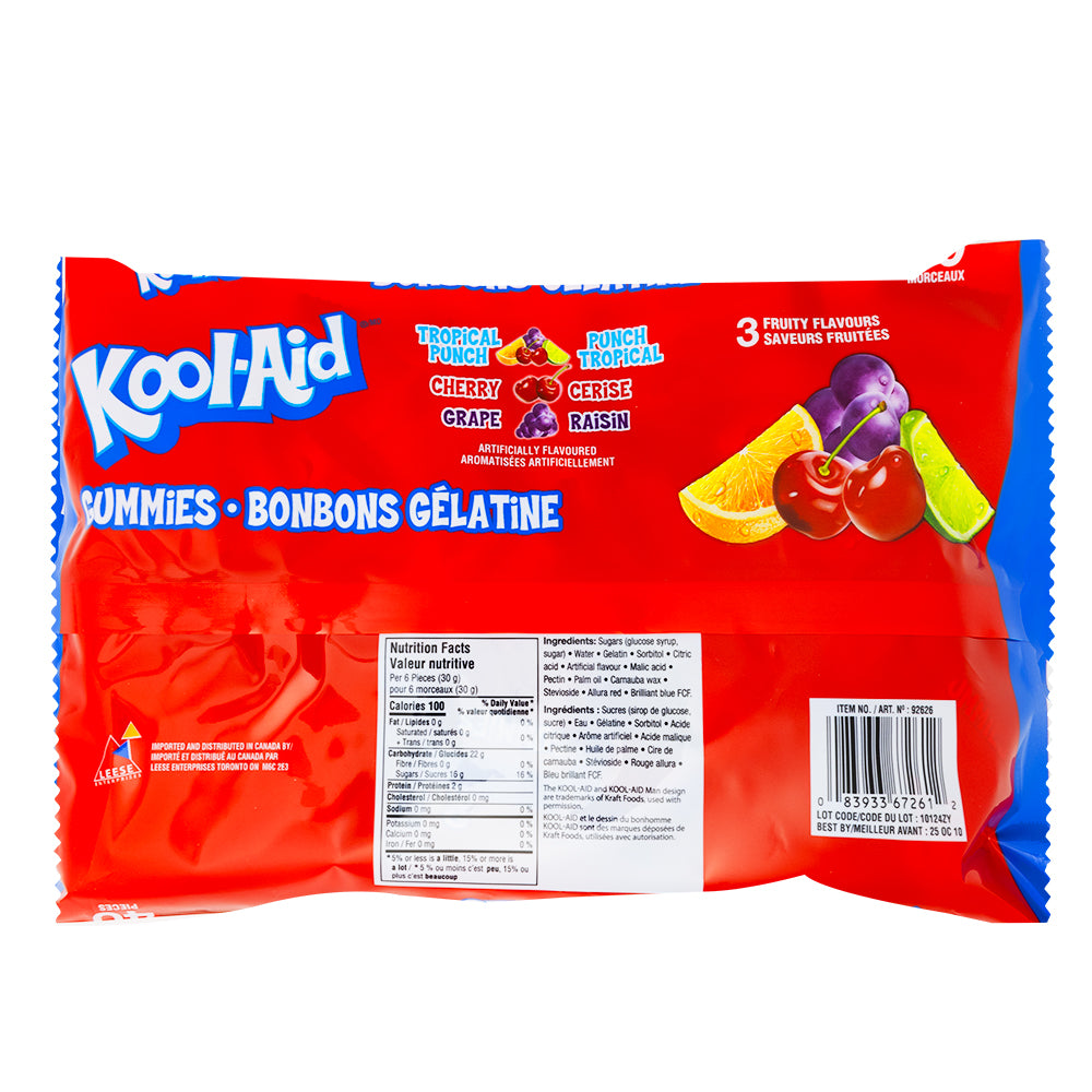 Kool-Aid Gummies 40ct - 200g  Nutrition Facts Ingredients
