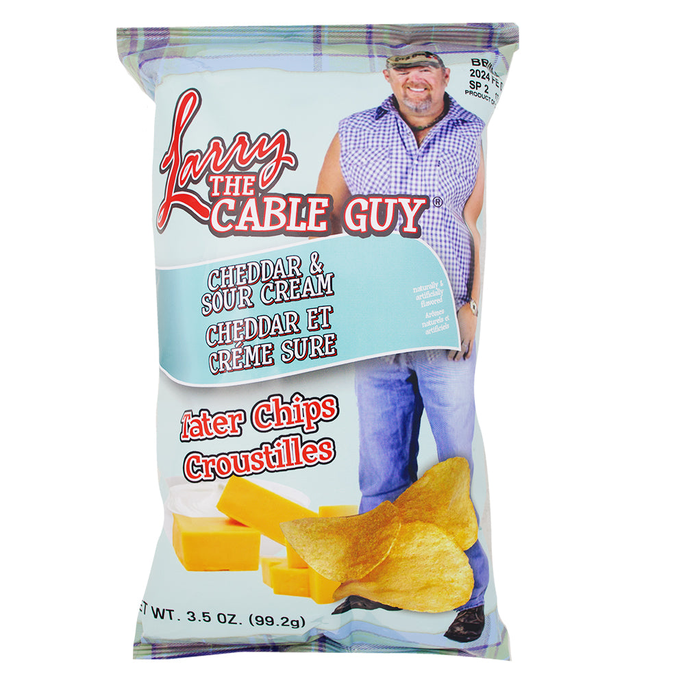 Larry The Cable Guy Tater Chips Cheddar & Sour Cream - 3.5oz - Larry The Cable Guy - Larry The Cable Guy Chips - Potato Chips - Cheddar Chips - Sour Cream Chips - Cheddar and Sour Cream Chips
