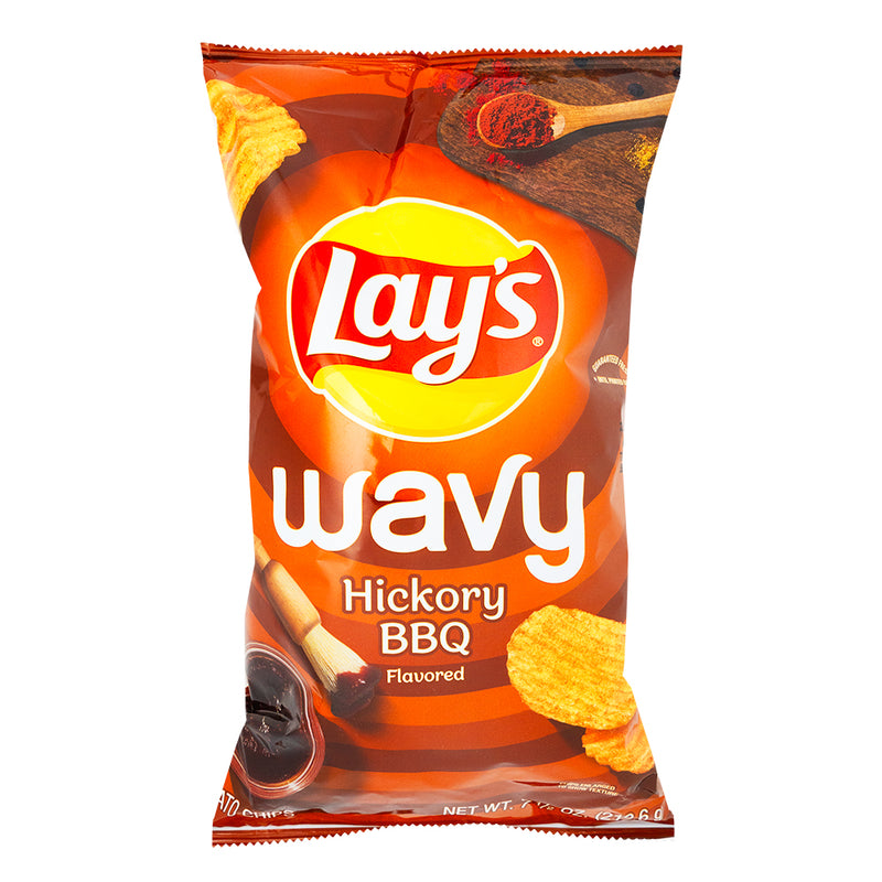Lay's Wavy Hickory BBQ - 212.6g - Lays - Lay’s - Lays Chips - Lay’s Chips - Potato Chips - Chips - Lays Potato Chips - BBQ Chips - Hickory BBQ Chips