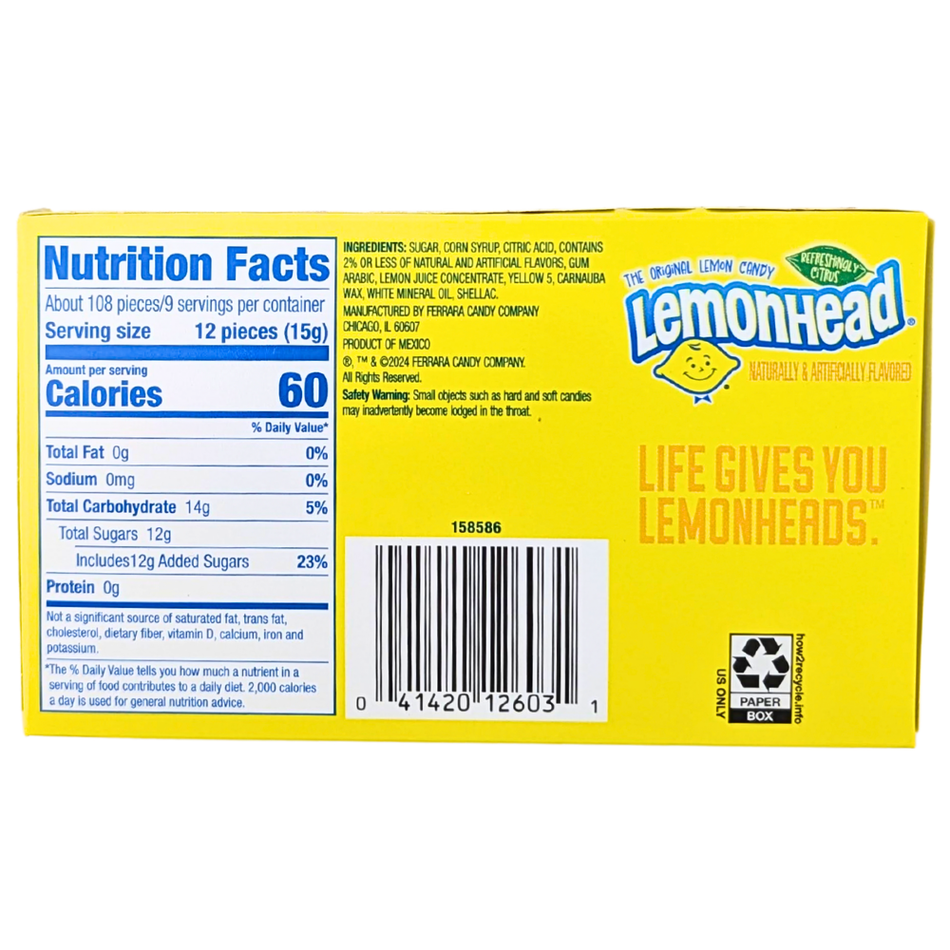 Lemonhead Candy - Original Theatre Pack - 5oz