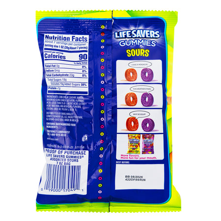 Lifesavers Gummies Sours - 7oz  Nutrition Facts Ingredients