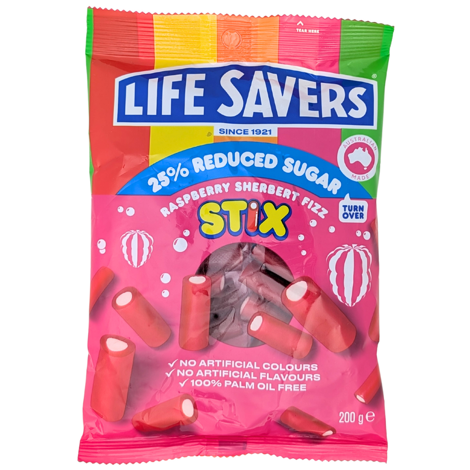 Lifesavers Reduced Sugar Raspberry Sherbert Fizz (Australia) - 200g