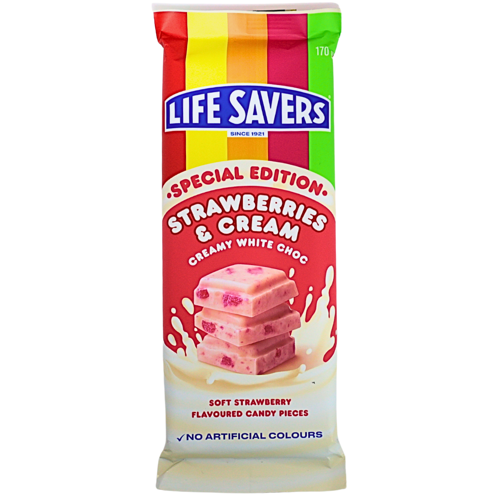 Lifesavers Strawberries & Cream White Chocolate (Aus) - 170g