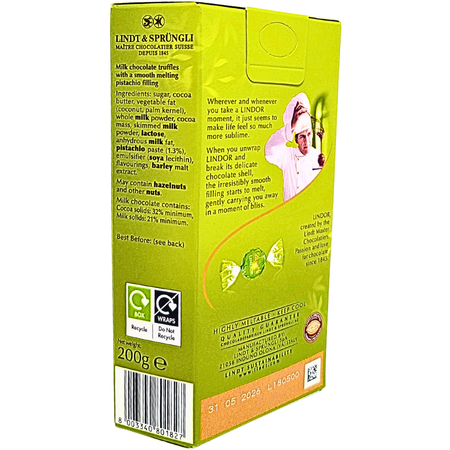 Lindt Lindor Pistacchio Gift Box (Italy) - 200g