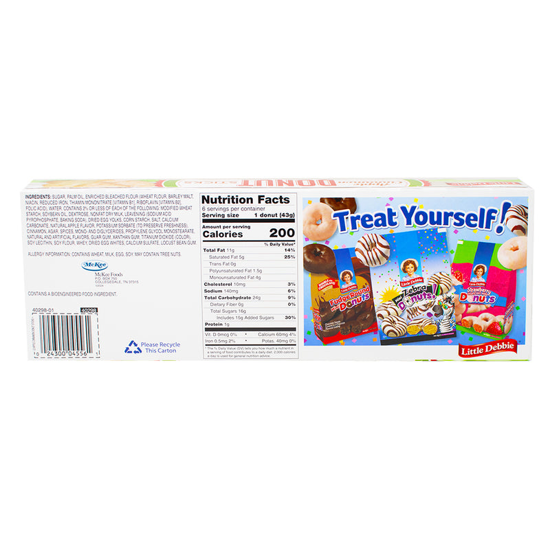Little Debbies - Apple Cinnamon Donut Sticks (6 sticks) - 258g  Nutrition Facts Ingredients - Little Debbie - Little Debbie Cakes - Little Debbie Snacks - Little Debbie Donut Sticks - Apple Cinnamon Donut