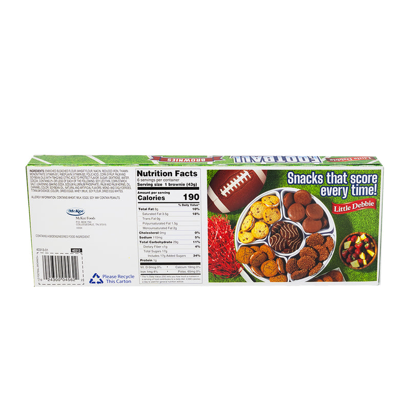 Little Debbie Football Brownie - 258g **BB OCT 05/24**  Nutrition Facts Ingredients - Little Debbie - Little Debbie Brownies - Little Debbie Football Brownie - Little Debbie Cakes