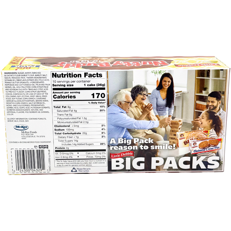 Little Debbie Nutty Buddy Cakes (10 Cakes) - 12.68oz *Jul 1 2025*