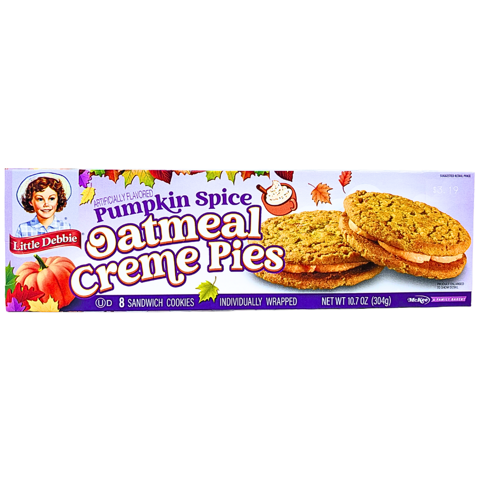 Little Debbie Pumpkin Spice Oatmeal Creme Pies 8 Cookies - 304g 