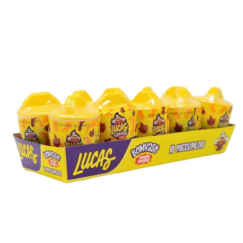 Lucas Bom-Vaso Spicy Bubble Gum with Tamarind Paste - 10ct Box - Bubblegum - Bubble Gum - Mexican Candy - Spicy Candy