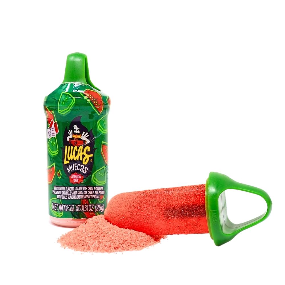 Lucas Muecas Lollipop Dipper Sandia (Watermelon) - 10ct Box - Mexican Candy - Lollipop - Spicy Candy