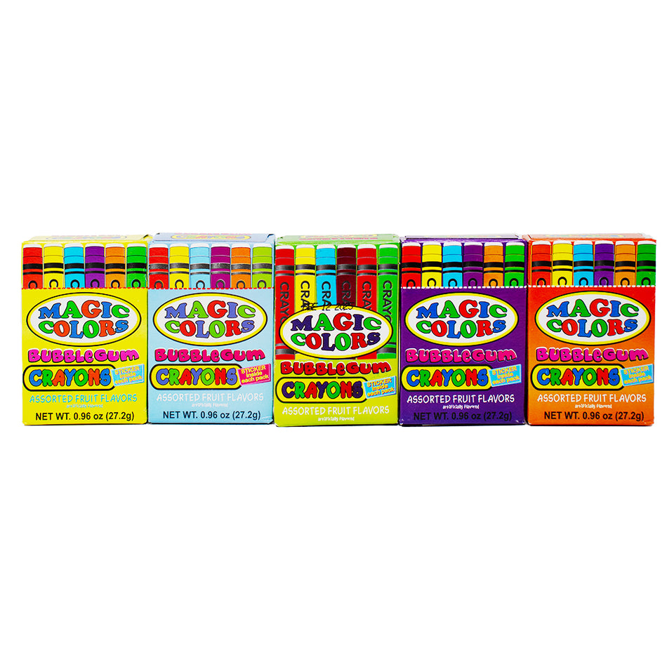 Worlds Magic Colors Bubble Gum Crayons - Bubble Gum - Retro Candy - Retro Bubble Gum - Worlds Candy - Worlds Magic Colors Bubble Gum Crayons