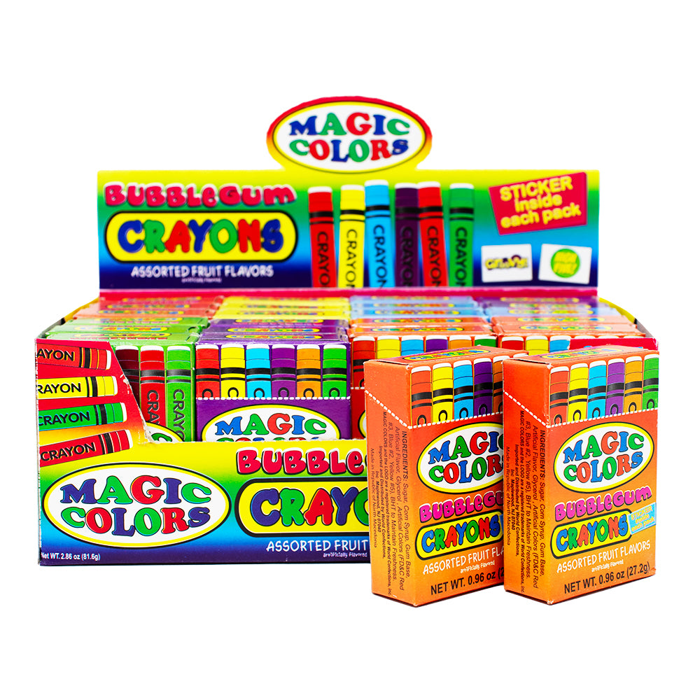 Worlds Magic Colors Bubble Gum Crayons