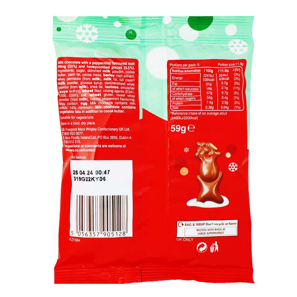 Maltesers Mini Mint Reindeers UK - 59g Nutrition Facts Ingredients