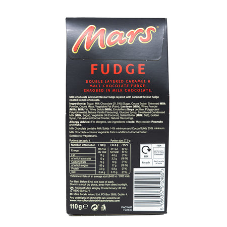 Mars Fudge Carton (UK) - 100g  Nutrition Facts Ingredients
