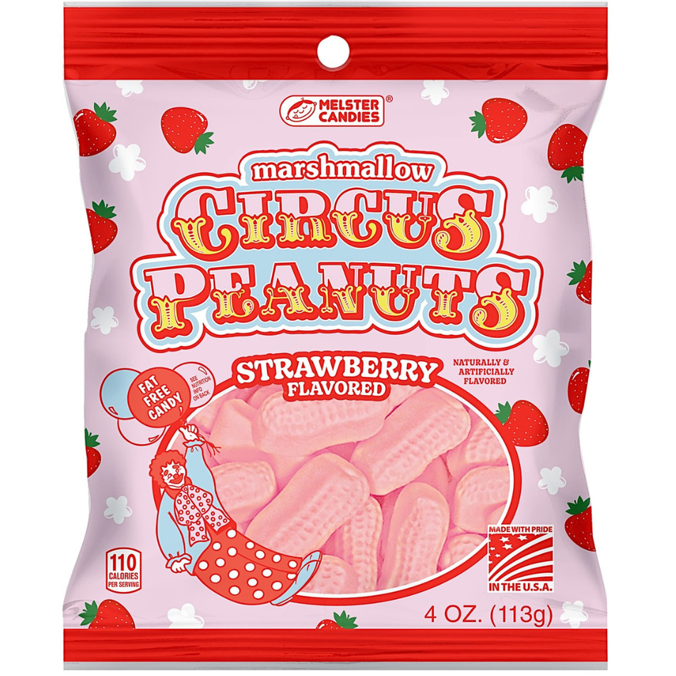 Marshmallow Circus Peanuts Strawberry - 4oz