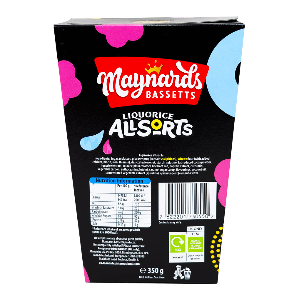 Maynards Bassetts Liquorice Allsorts Gift Box - 350g  Nutrition Facts Ingredients
