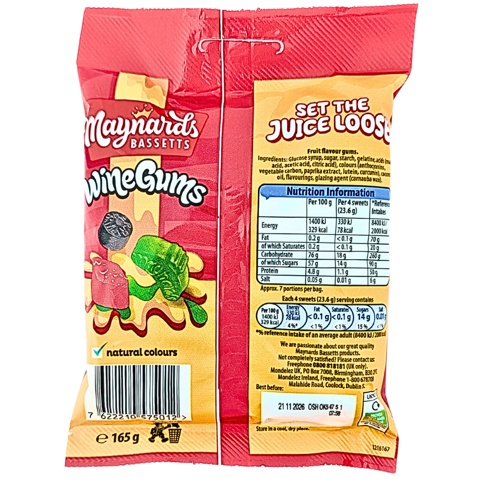Maynards Bassetts Wine Gums UK - 165g