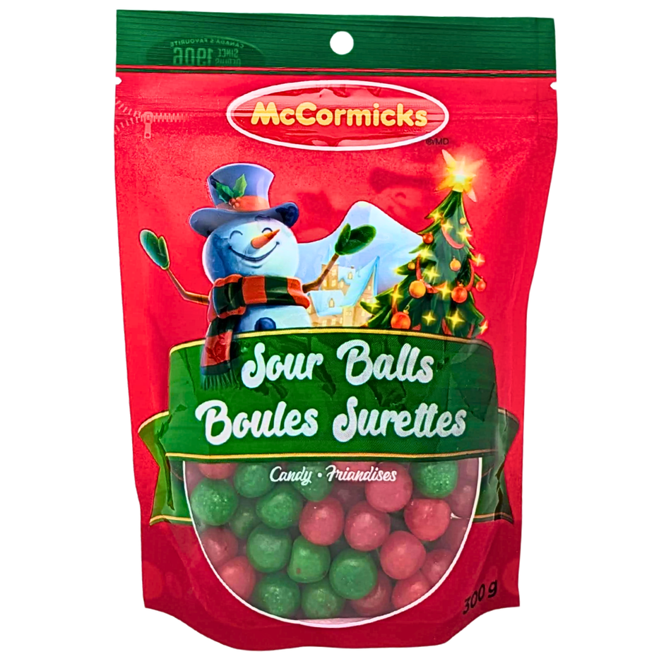 McCormick Christmas Sour Balls - 300g - Christmas sour candy - Holiday treats - Festive candies - Tangy sweets - Seasonal snacks - Sour ball assortment - Christmas stocking fillers - Holiday party favours - Candy gifts - Festive flavours