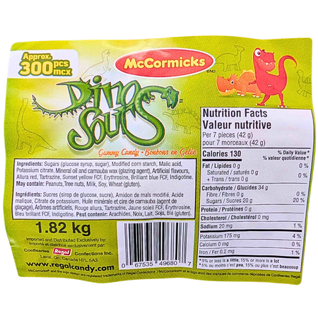 McCormick's Dino-Sours Candy - 1.8 kg