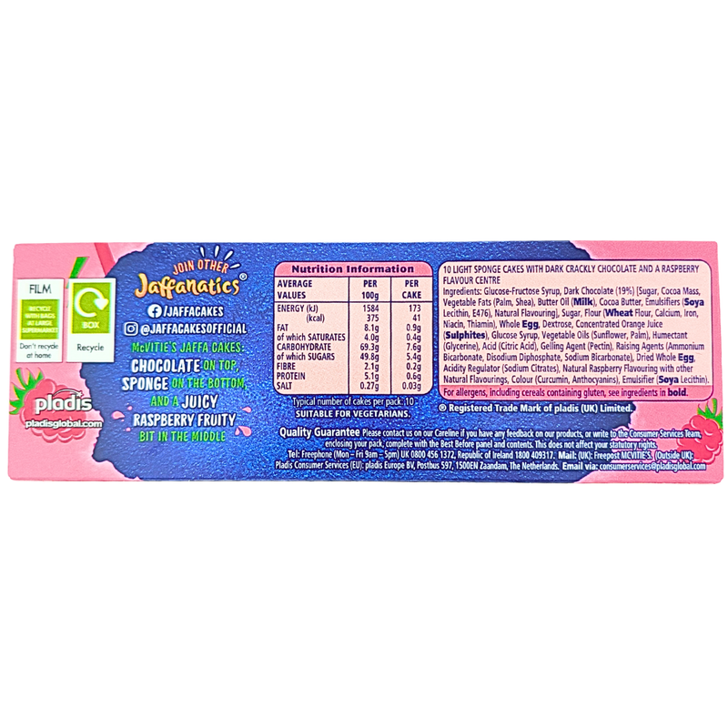 McVities Jaffa Cakes Raspberry (UK) - 10pk