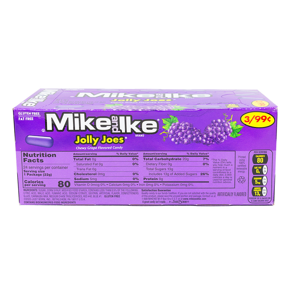 Mike and Ike Jolly Joes - 24ct  Nutrition Facts Ingredients
