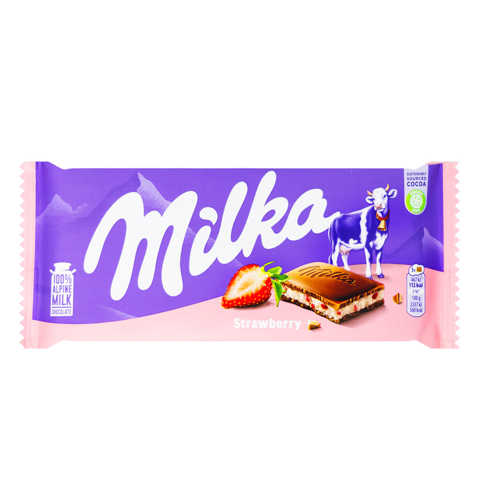 Milka Strawberry Chocolate Bar - 100g