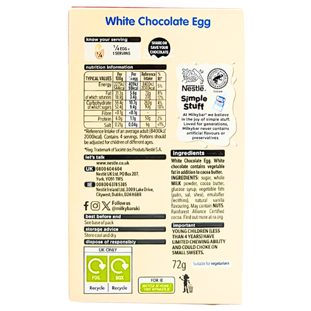 Milkybar White Chocolate Egg (UK) - 72g