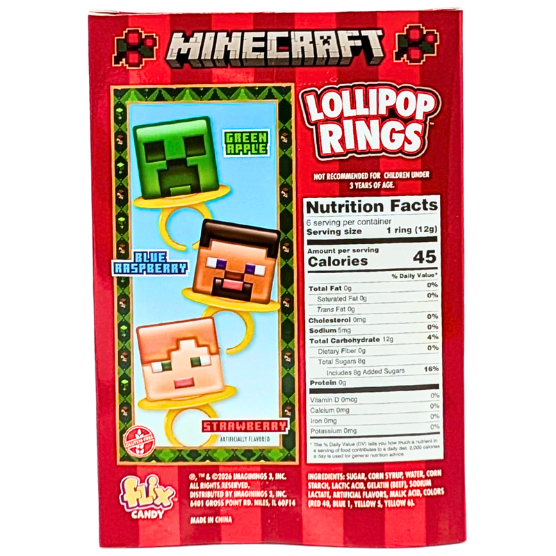 Minecraft Lollipop Rings - 60g