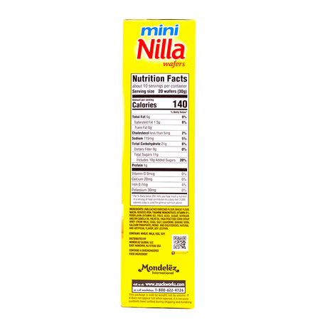 Nabisco Nilla Wafers - 11oz  Nutrition Facts Ingredients
