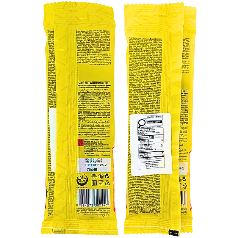 Minicco Sour Belt Mixed Fruit (Turkey) - 75g
