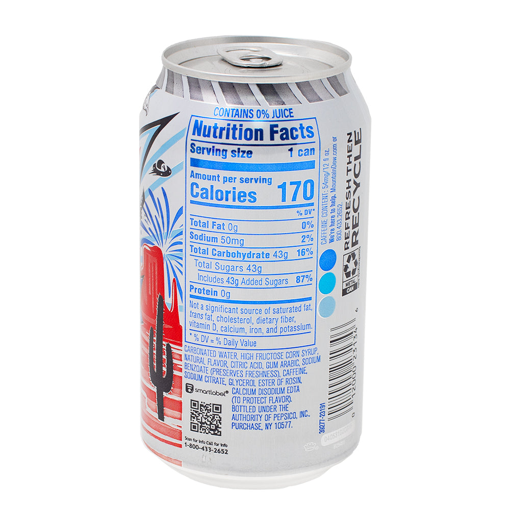 Mountain Dew Freedom Fusion - 355mL  Nutrition Facts Ingredients