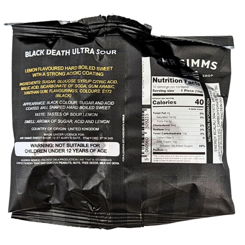 Mr Simms Black Death Ultra Sour (UK) - 100g