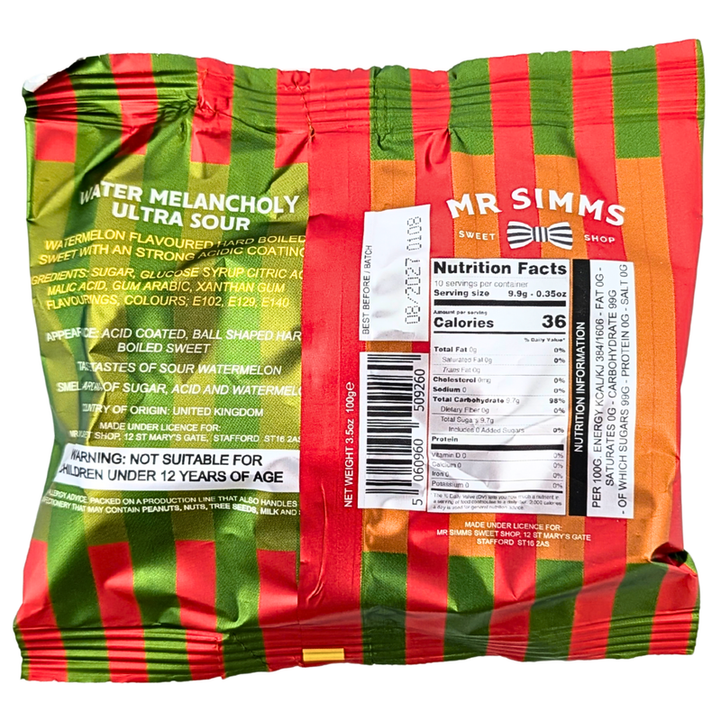 Mr Simms Water Melancholy Ultra Sour (UK) - 100g