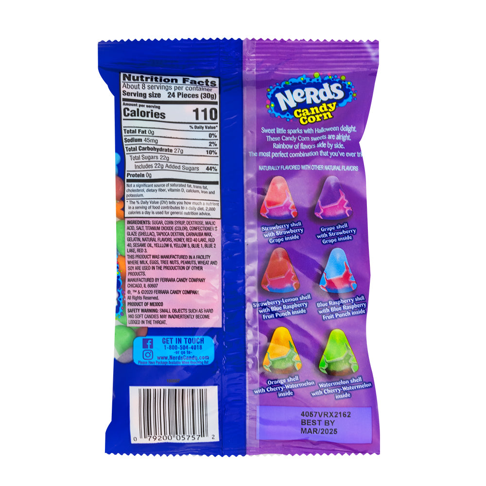 Nerds Candy Corn - 8oz  Nutrition Facts Ingredients
